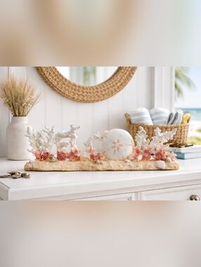 Coastal “Welcome” Coral Sand Dollar Decor Cracker Barrel Exclusive Beach House